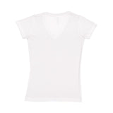 3607 LAT Junior's Fine Jersey V-Neck Tee White