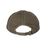 VC300A Valucap Adult Bio-Washed Classic Dad Hat Olive/ Stone Stitch