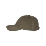 VC300A Valucap Adult Bio-Washed Classic Dad Hat Olive/ Stone Stitch