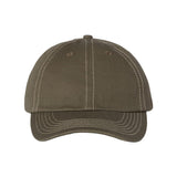 VC300A Valucap Adult Bio-Washed Classic Dad Hat Olive/ Stone Stitch