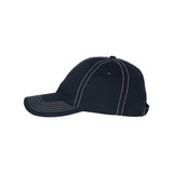 VC300A Valucap Adult Bio-Washed Classic Dad Hat Navy/ Stone Stitch