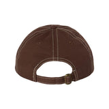 VC300A Valucap Adult Bio-Washed Classic Dad Hat Brown/ Stone Stitch