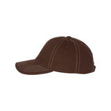 VC300A Valucap Adult Bio-Washed Classic Dad Hat Brown/ Stone Stitch