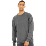 3901 BELLA + CANVAS Sponge Fleece Raglan Crewneck Sweatshirt Grey Triblend