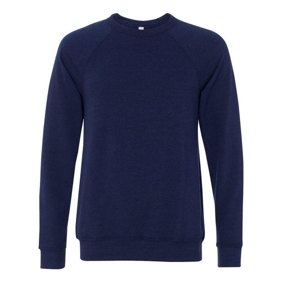 3901 BELLA + CANVAS Sponge Fleece Raglan Crewneck Sweatshirt Navy Triblend