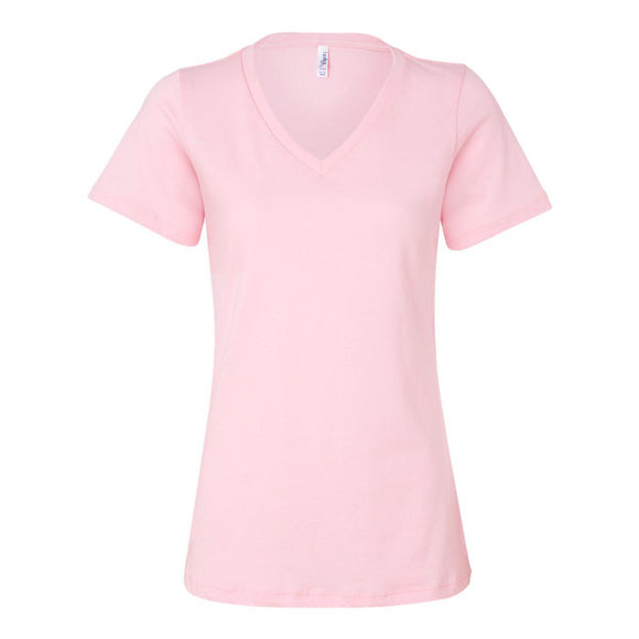 6405 BELLA + CANVAS Women’s Relaxed Jersey V-Neck Tee Pink