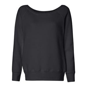 7501 BELLA + CANVAS Women’s Sponge Fleece Wide Neck Sweatshirt Solid Black Triblend