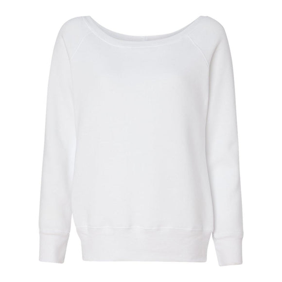 7501 BELLA + CANVAS Women’s Sponge Fleece Wide Neck Sweatshirt Solid White Triblend