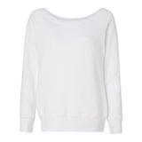 7501 BELLA + CANVAS Women’s Sponge Fleece Wide Neck Sweatshirt Solid White Triblend