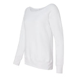 7501 BELLA + CANVAS Women’s Sponge Fleece Wide Neck Sweatshirt Solid White Triblend