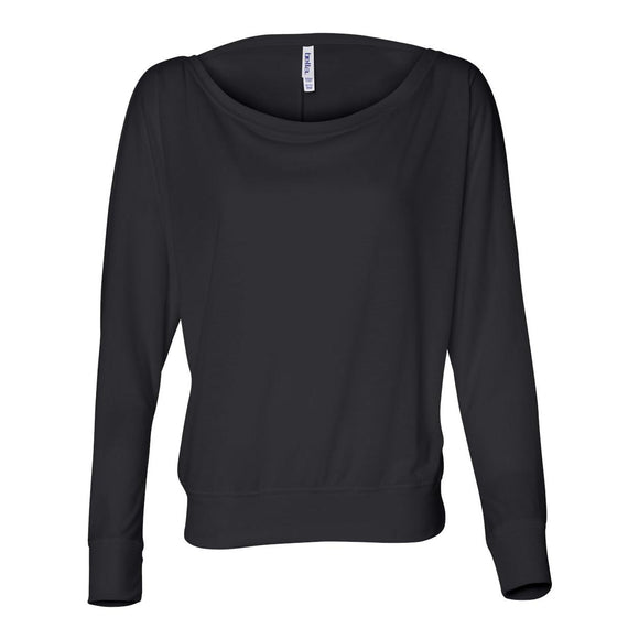 8850 BELLA + CANVAS Women’s Flowy Off Shoulder Long Sleeve Tee Black