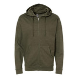 SS4500Z Independent Trading Co. Midweight Full-Zip Hooded Sweatshirt Army Heather