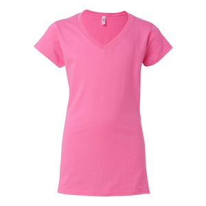 64V00L Gildan Softstyle® Women’s V-Neck T-Shirt Azalea