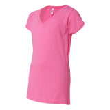 64V00L Gildan Softstyle® Women’s V-Neck T-Shirt Azalea