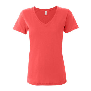 392 Anvil Women's Featherweight V-Neck T-Shirt Coral