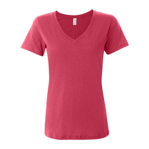 392 Anvil Women's Featherweight V-Neck T-Shirt Raspberry