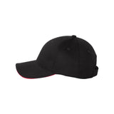 VC950 Valucap Sandwich Twill Cap Black/ Red