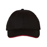 VC950 Valucap Sandwich Twill Cap Black/ Red