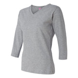 3577 LAT Women's 3/4 Sleeve Premium Jersey Tee Heather