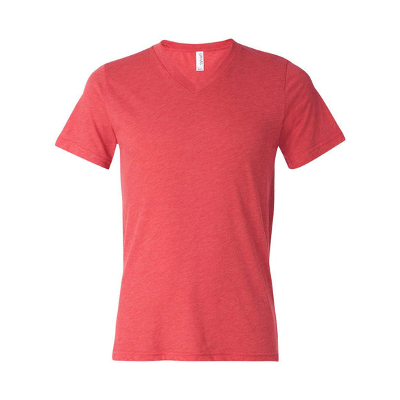 3415 BELLA + CANVAS Triblend V-Neck Short Sleeve Tee Red Triblend