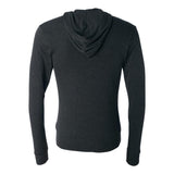 3939 BELLA + CANVAS Triblend Lightweight Full-Zip Hooded Long Sleeve Tee Charcoal Black Triblend