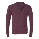 3939 BELLA + CANVAS Triblend Lightweight Full-Zip Hooded Long Sleeve Tee Maroon Triblend