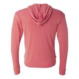 3939 BELLA + CANVAS Triblend Lightweight Full-Zip Hooded Long Sleeve Tee Red Triblend