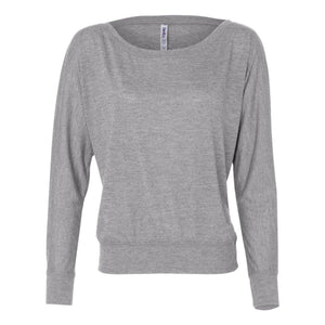 8850 BELLA + CANVAS Women’s Flowy Off Shoulder Long Sleeve Tee Athletic Heather