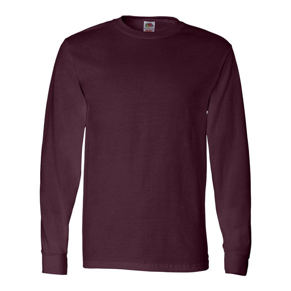 4930R Fruit of the Loom HD Cotton Long Sleeve T-Shirt Maroon