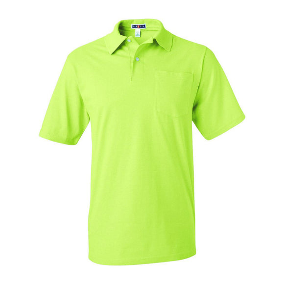 436MPR JERZEES SpotShield™ 50/50 Polo with Pocket Safety Green