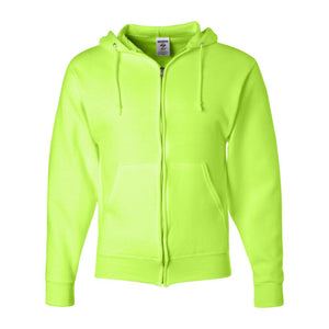 993MR JERZEES NuBlend® Full-Zip Hooded Sweatshirt Safety Green