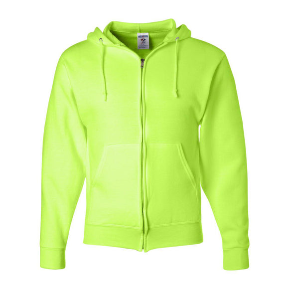 993MR JERZEES NuBlend® Full-Zip Hooded Sweatshirt Safety Green