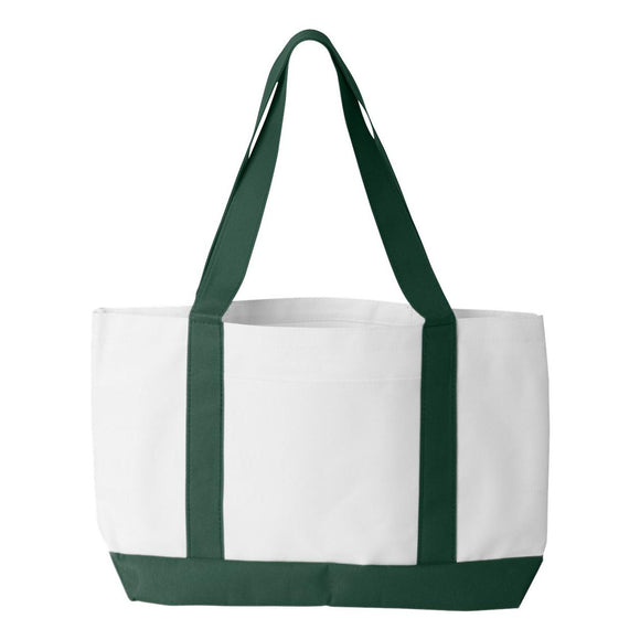 7002 Liberty Bags P&O Cruiser Tote White/ Forest