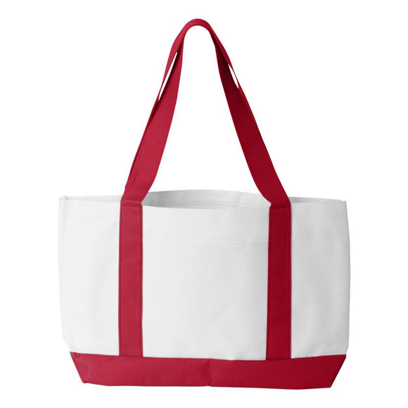 7002 Liberty Bags P&O Cruiser Tote White/ Red