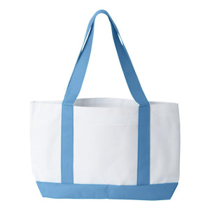 7002 Liberty Bags P&O Cruiser Tote White/ Light Blue