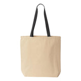 8868 Liberty Bags Natural Tote with Contrast-Color Handles Natural/ Black