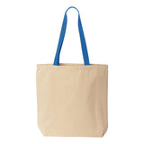 8868 Liberty Bags Natural Tote with Contrast-Color Handles Natural/ Royal