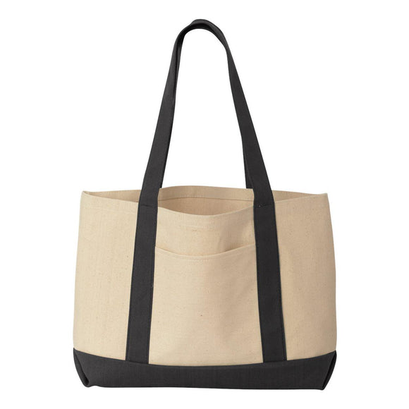 8869 Liberty Bags Leeward Boater Tote Natural/ Black