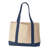 8869 Liberty Bags Leeward Boater Tote Natural/ Navy