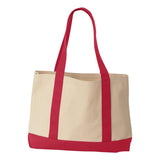 8869 Liberty Bags Leeward Boater Tote Natural/ Red