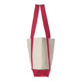 8869 Liberty Bags Leeward Boater Tote Natural/ Red