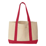 8869 Liberty Bags Leeward Boater Tote Natural/ Red