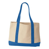 8869 Liberty Bags Leeward Boater Tote Natural/ Royal