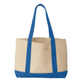 8869 Liberty Bags Leeward Boater Tote Natural/ Royal