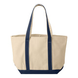 8871 Liberty Bags Large Boater Tote Natural/ Navy