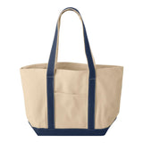 8871 Liberty Bags Large Boater Tote Natural/ Navy