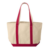 8871 Liberty Bags Large Boater Tote Natural/ Red