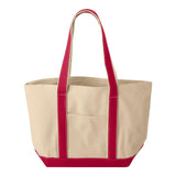 8871 Liberty Bags Large Boater Tote Natural/ Red