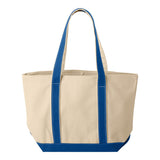 8871 Liberty Bags Large Boater Tote Natural/ Royal