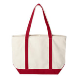 8872 Liberty Bags X-Large Boater Tote Natural/ Red